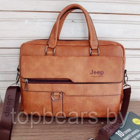 Стильная сумка - портфель для документов Jeep Buluo n.8012 Светло-коричневая - фото 1 - id-p196970003
