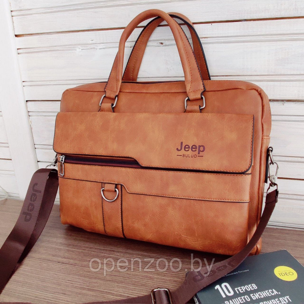Стильная сумка - портфель для документов Jeep Buluo n.8012 Темно-коричневая - фото 4 - id-p133757839