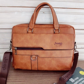 Стильная сумка - портфель для документов Jeep Buluo n.8012 Светло-коричневая - фото 1 - id-p132739484