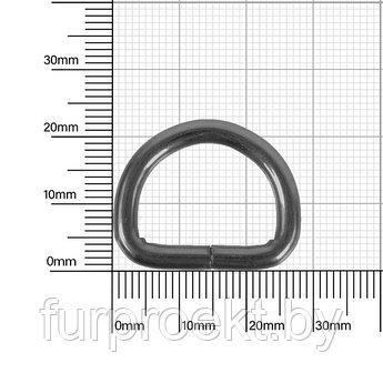 Полукольцо 20х15мм (3,7мм) блек никель роллинг
