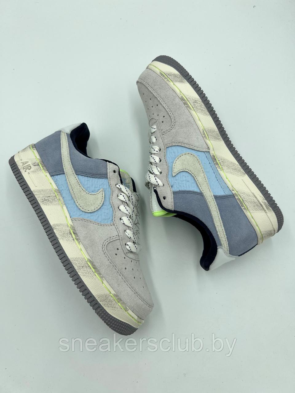 Кроссовки женские Nike Force серо-голубые / весенние / осенние / подростковые - фото 1 - id-p201289967