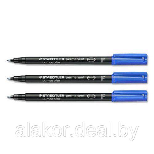 Маркер перманентный STAEDTLER Lumocolor 318, F, синий, 0.6мм - фото 2 - id-p201290284