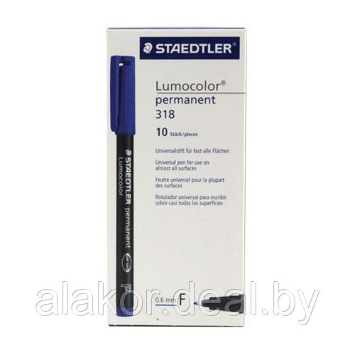 Маркер перманентный STAEDTLER Lumocolor 318, F, синий, 0.6мм - фото 3 - id-p201290284