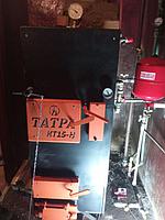 Установка твердотопливного котла Татра КТ15-НП2 правое подключение, двухконтурный