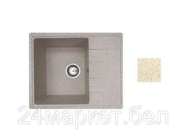 Мойка кухонная из искусственного камня PLATINUM песочный 570х465 mm, AV Engineering, фото 2