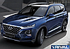 Порог-площадка "Premium-Black" + комплект крепежа, RIVAL, Hyundai Santa Fe 2018-2020, фото 4