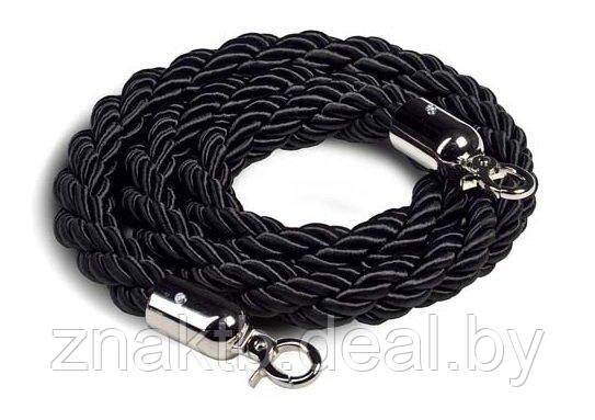 Канат плетеный черный с серебристым карабином - фото 1 - id-p201298081