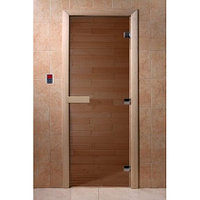 Стеклянная дверь для бани и сауны DOORWOOD 700x1900 Теплый день (бронза)