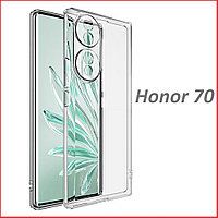 Чехол-накладка для Huawei Honor 70 (силикон) прозрачный с защитой камеры