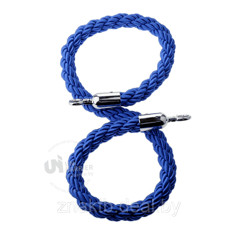 Канат плетеный синий с серебристым карабином - фото 2 - id-p201298501