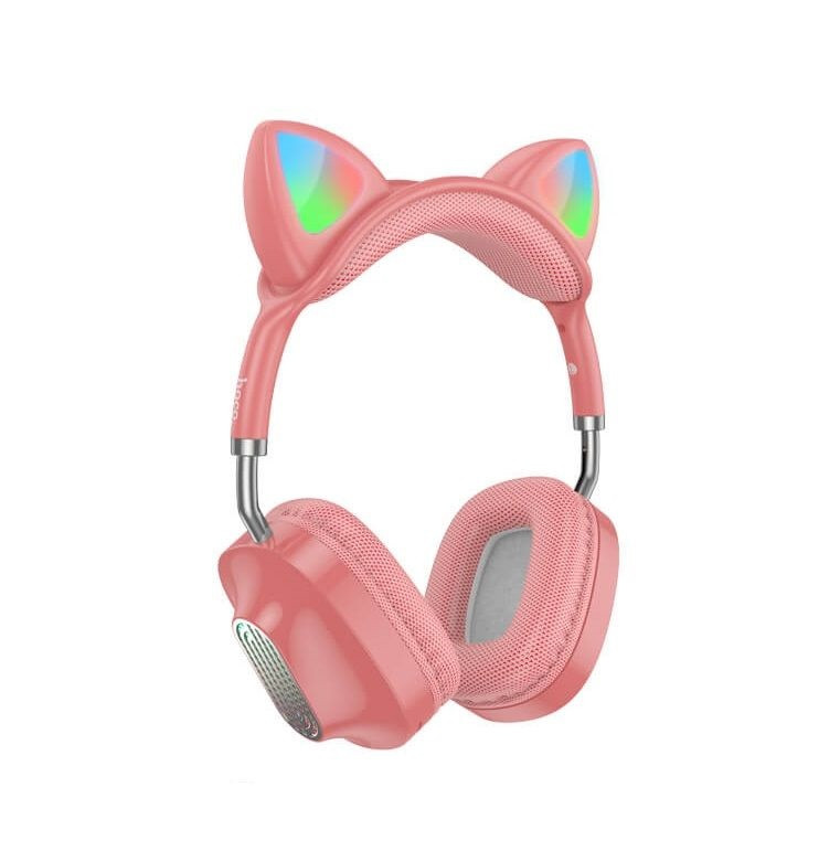Наушники беспроводные Bluetooth HOCO ESD13 Кошачьи ушки Розовые - фото 1 - id-p200714444