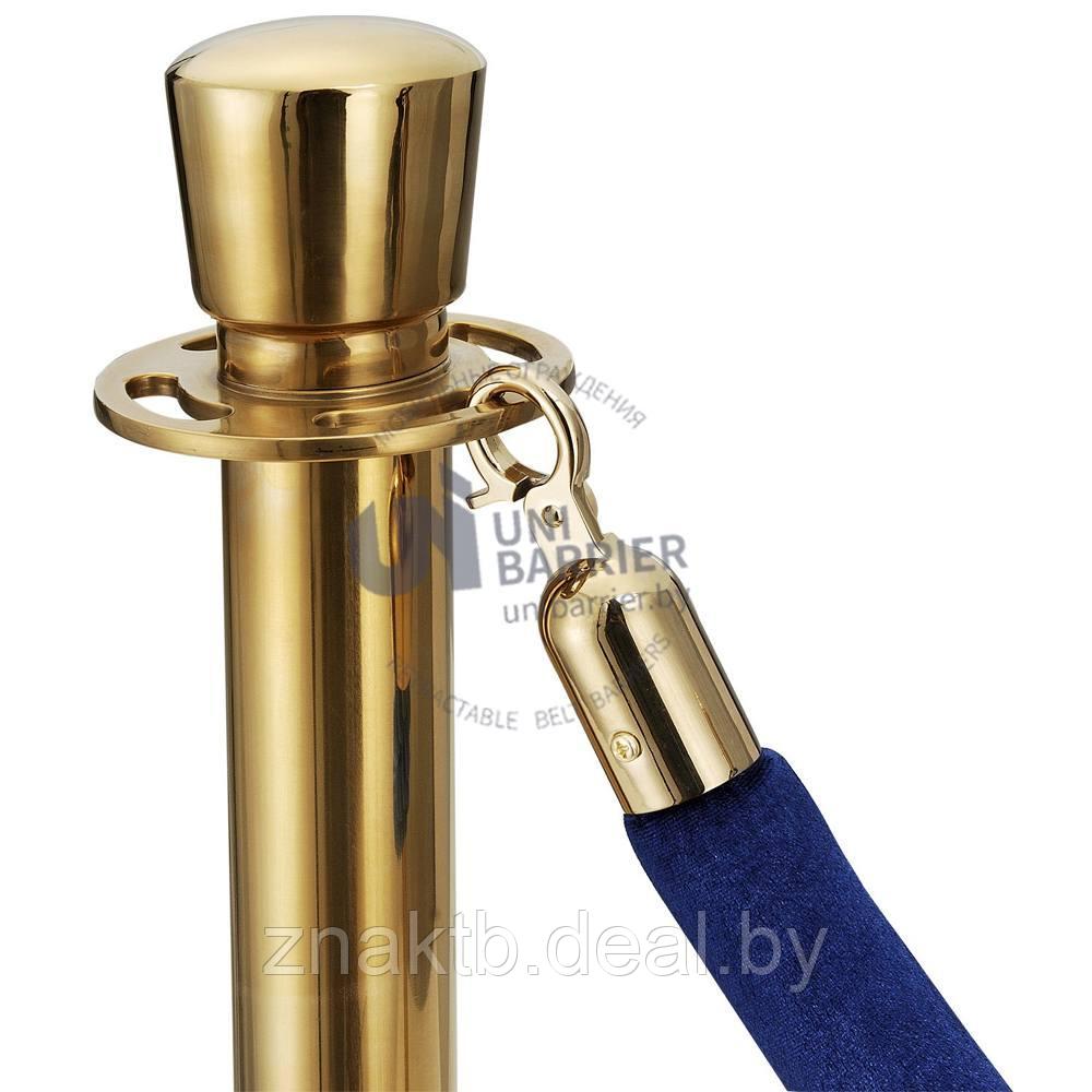 Канат бархатный синий для канатной стойки с золотистым карабином - фото 2 - id-p201298889