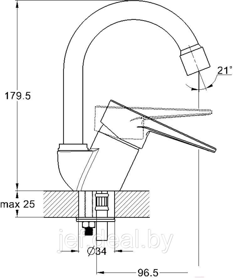 Смеситель для умывальника D35 SOLONE G.LAUF SUP1-A045 - фото 2 - id-p201298559