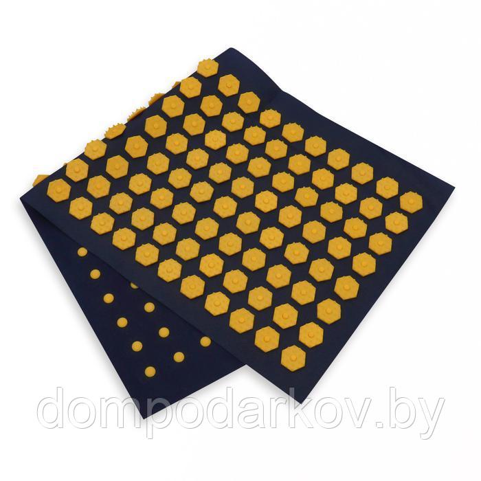 Ипликатор-коврик, спанбонд, 160 модулей, 28 × 64 см, цвет тёмно синий/жёлтый - фото 5 - id-p201313110
