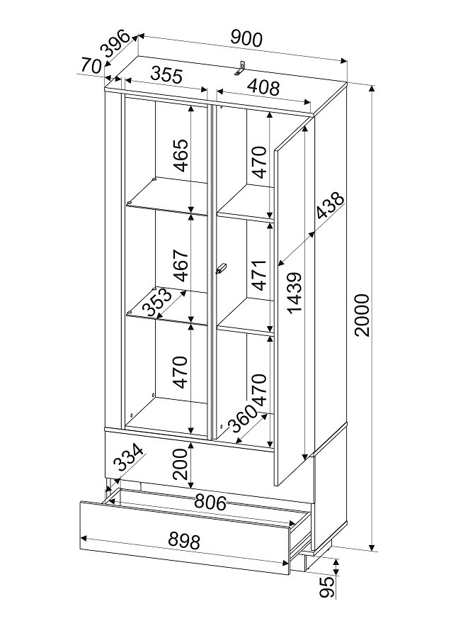 Шкаф комбинированный Quartz QZ-ШК1 - фото 4 - id-p201380341