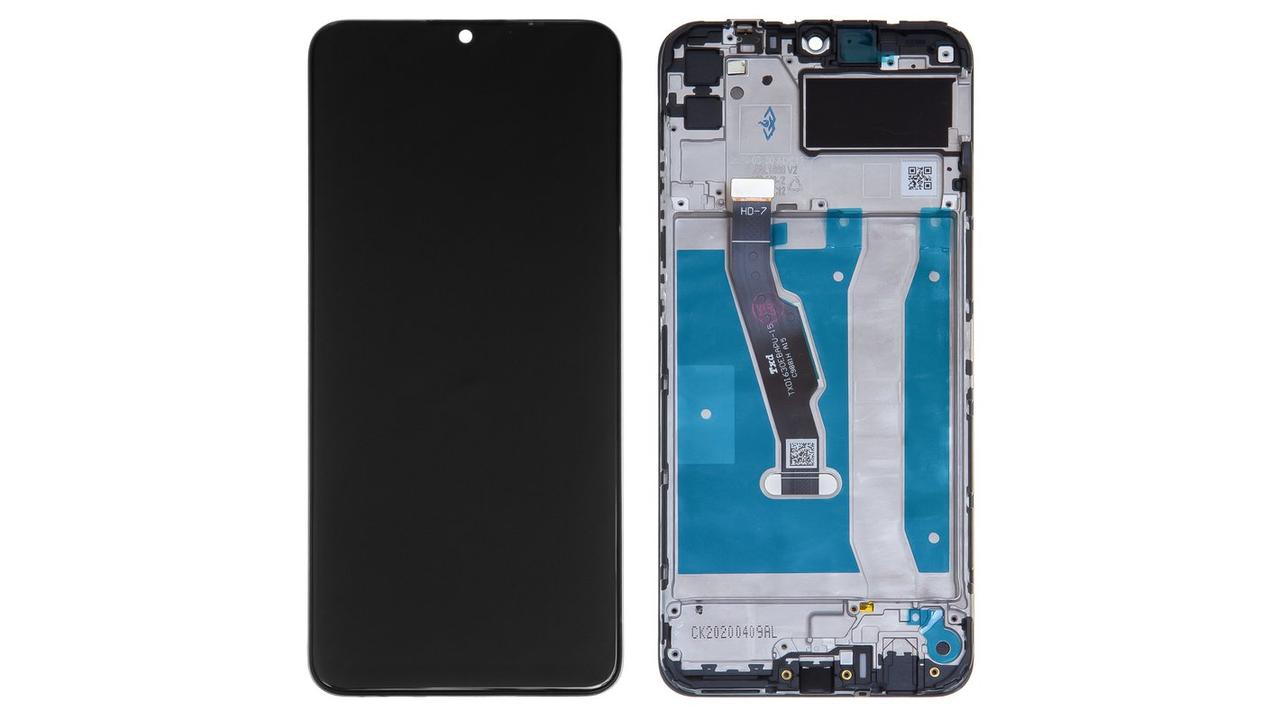 Дисплей (экран) для Huawei Y6p 2020 (MED-L29 MED-LX9) c тачскрином и рамкой, черный