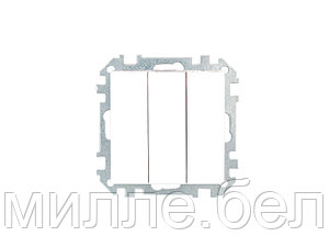Выключатель 3 клав. (cкрытый, 10А) белый, Стиль, Bylectrica