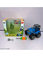 Синий трактор с отверткой, разборный, арт. 0488-800q