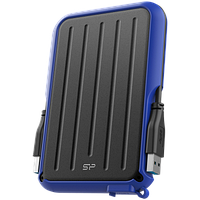 SILICON POWER External HDD Armor A66 1TB, USB 3.2 Gen 1, Blue, Shockproof, Water-resistant IPX4, 360˚ bumper