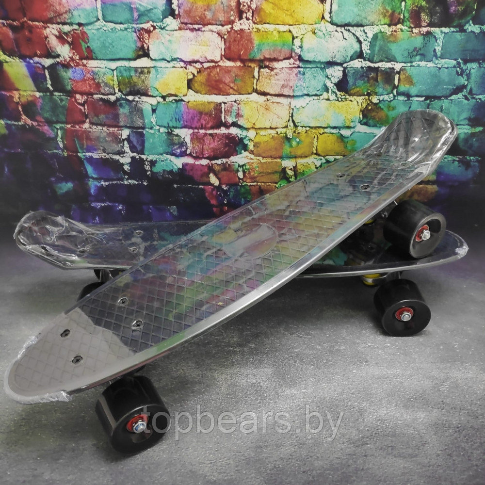 Скейтборд Пенни Борд (Penny Board) однотонный, матовые колеса 2 дюйма (цвет микс), до 60 кг. Розовый - фото 2 - id-p156549351