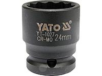 Головка торцевая ударная 1/2" 12гр. 24мм L39мм CrMo "Yato"