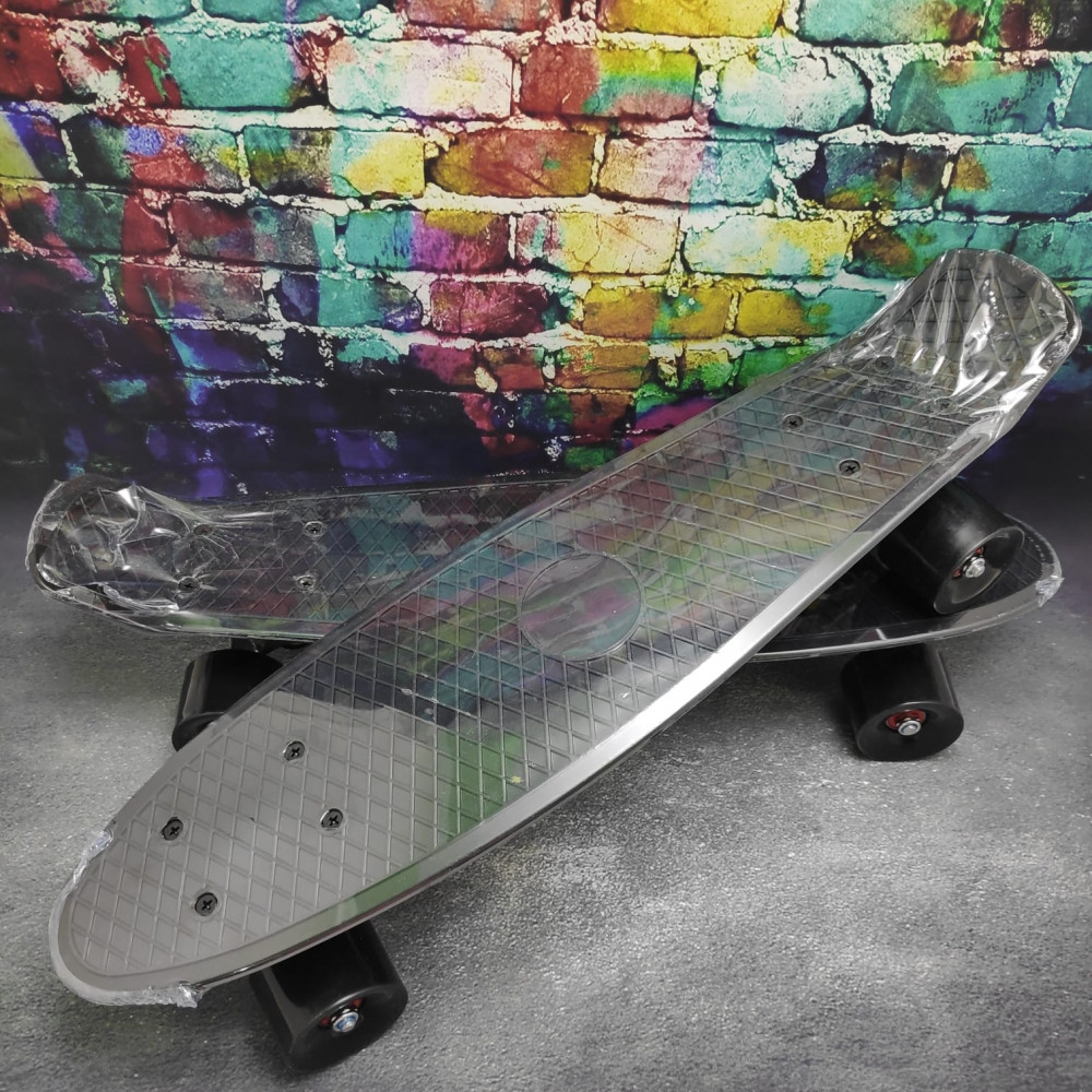 Скейтборд Пенни Борд (Penny Board) однотонный, матовые колеса 2 дюйма (цвет микс), до 60 кг. Розовый - фото 2 - id-p93847275