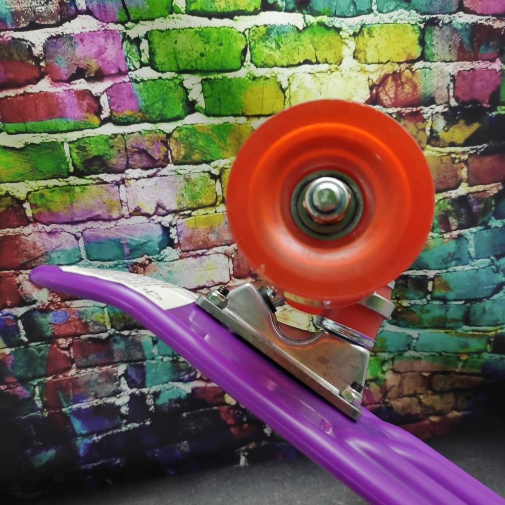 Скейтборд Пенни Борд (Penny Board) однотонный, матовые колеса 2 дюйма (цвет микс), до 60 кг. Розовый - фото 4 - id-p93847275