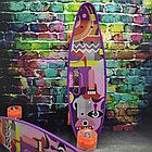 Скейтборд пенни Борд для детей 58x16см с ручкой для удобной переноски, светящиеся прозрачные колеса 55 мм, фото 4