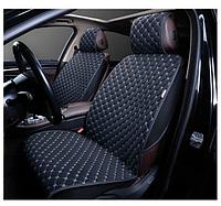 Накидки на передние сиденья 2шт AUTOPREMIER Premium, черный+белая строчка, с защитой боковин