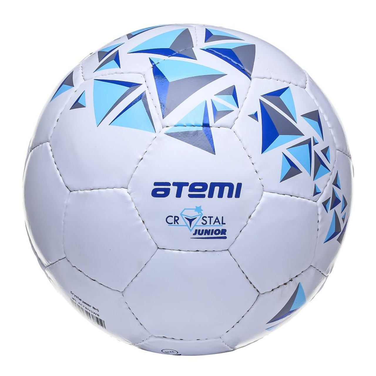 Мяч футбольный ATEMI CRYSTAL JUNIOR, PVC, бел/син/гол, р.5 - фото 1 - id-p201434596