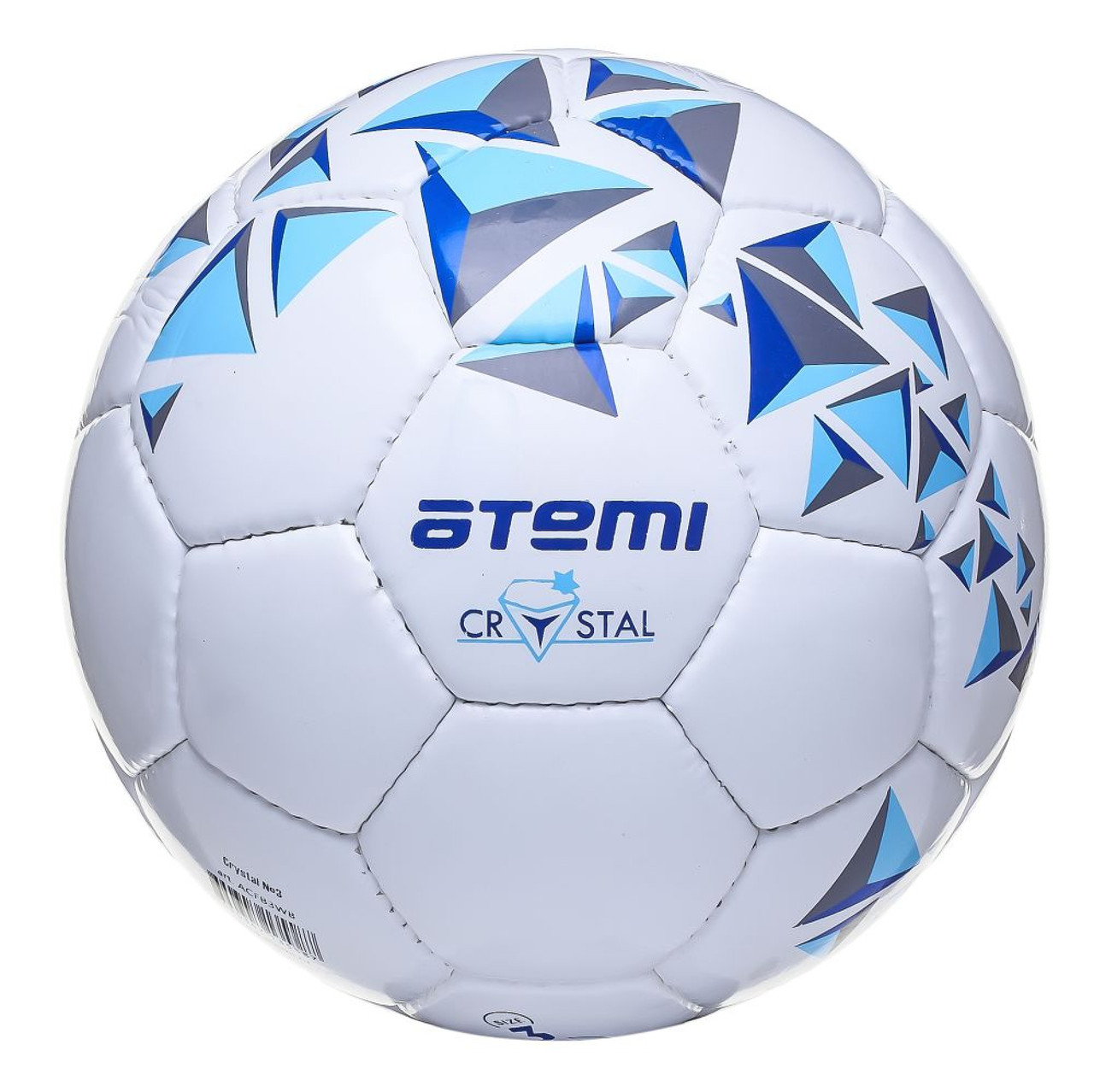 Мяч футбольный ATEMI CRYSTAL, PVC, бел/темно син, р-ры 4