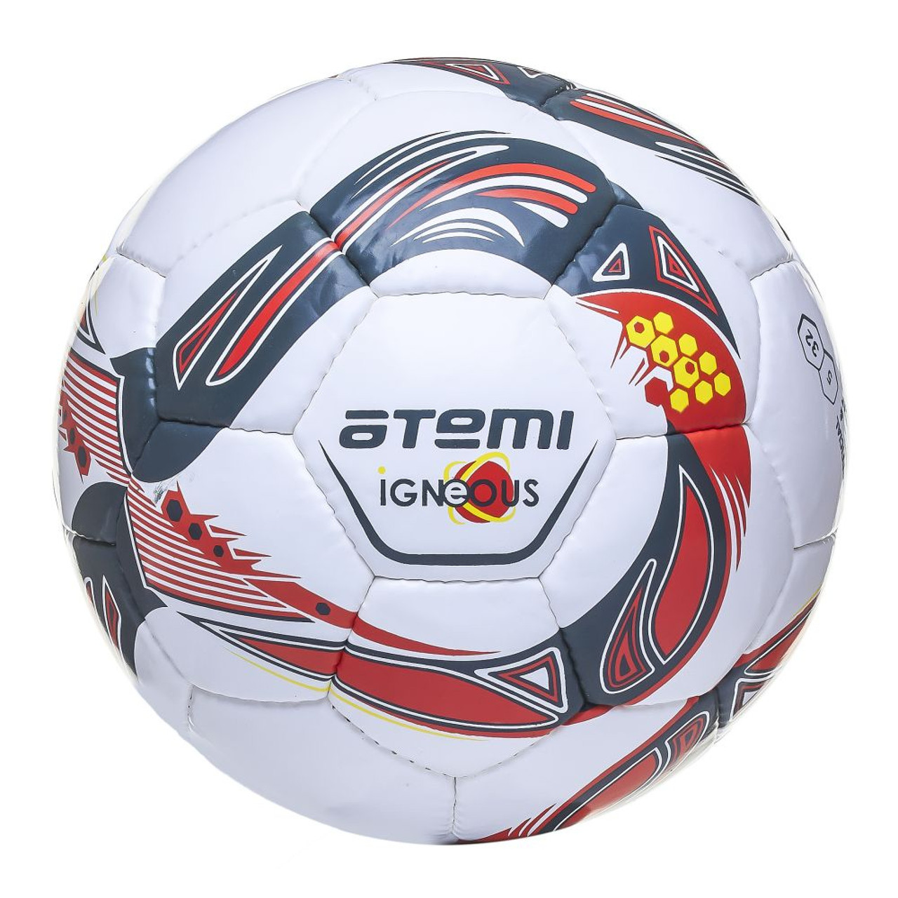 Мяч футбольный Atemi IGNEOUS, PU/PVC 1.3mm, бел/серый/оранж, р.5 - фото 1 - id-p201434598