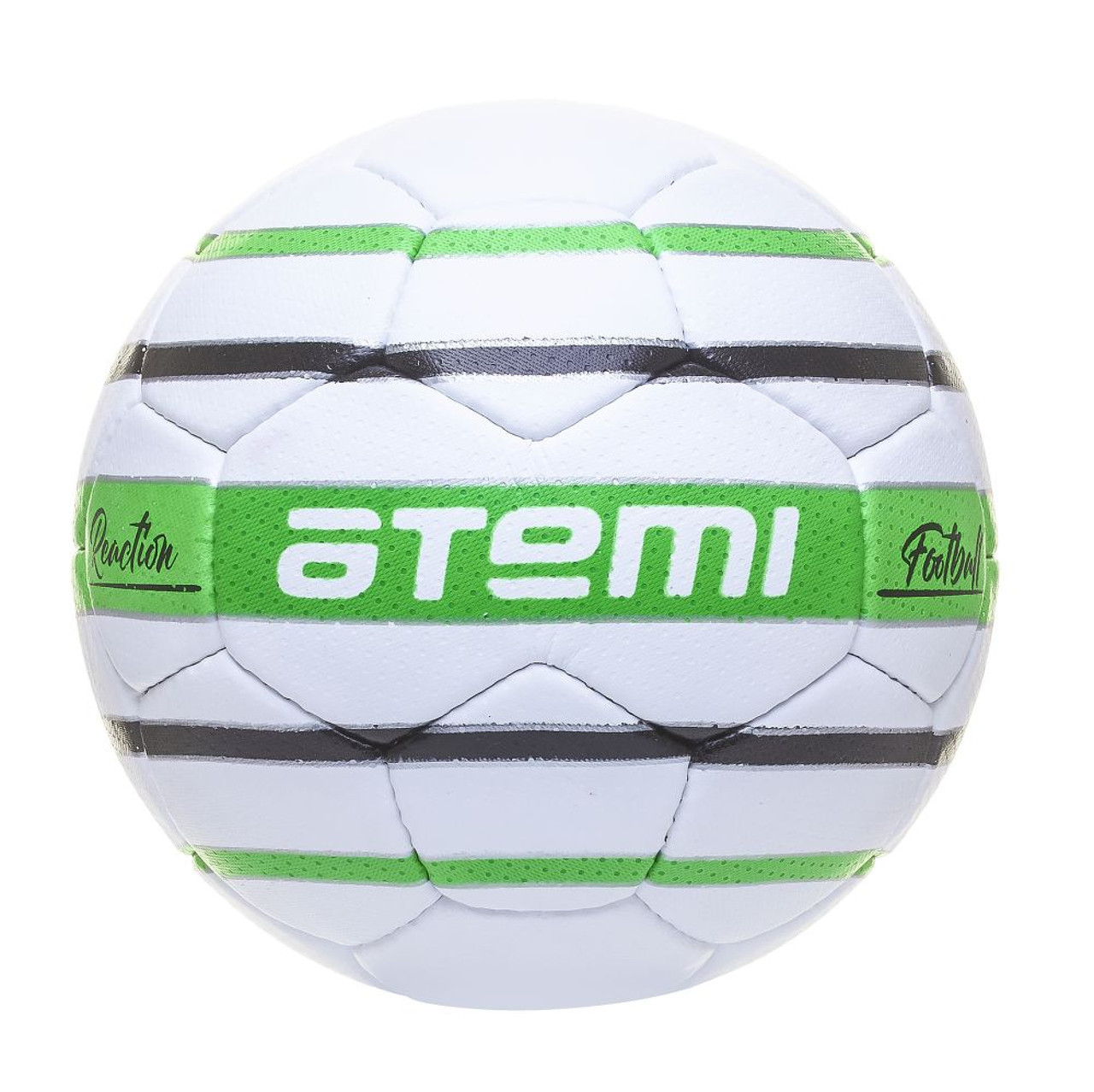 Мяч футбольный ATEMI REACTION, PU, 1.4мм, белый/зеленый/черный, р.3 - фото 1 - id-p201434600