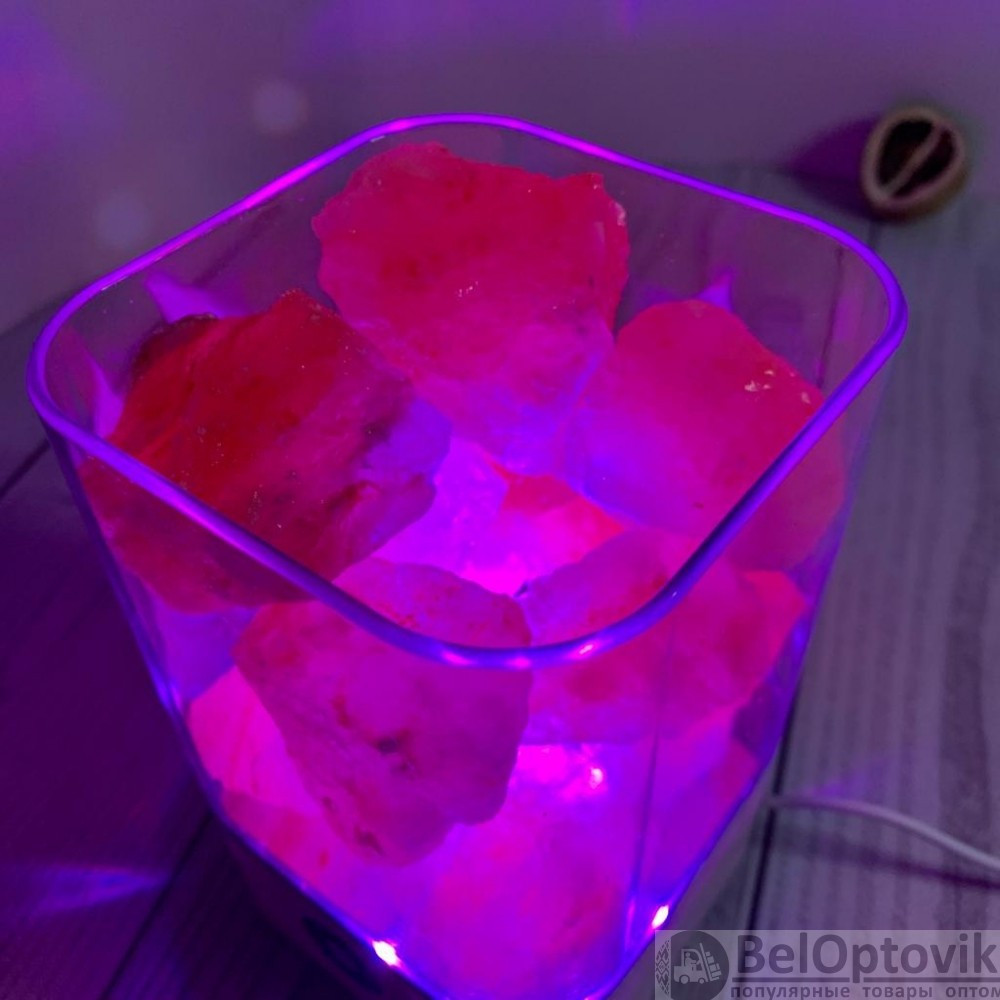 Соляной ионизирующий светильник-ночник «Crystal Salt Lamp» с розовой гималайской солью 0,62 кг - фото 10 - id-p201441745