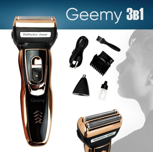Машинка для стрижки Geemy GM-595 3в1, беспроводной триммер, бритва, машинка для стрижки волос (бороды) - фото 8 - id-p181474647