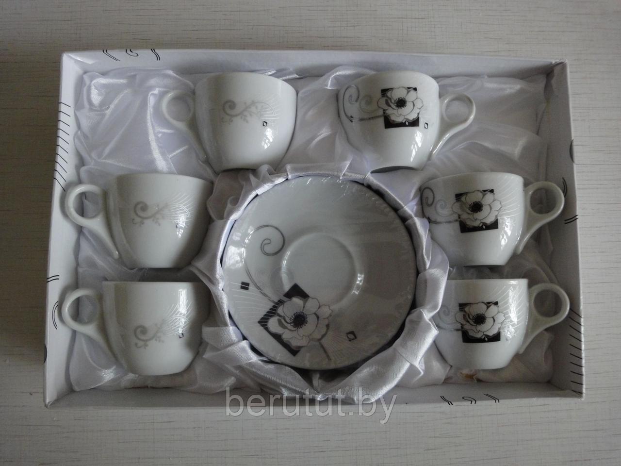 Кофейный набор фарфоровый 85 мл 6 персон Bekker BK-6815 - фото 4 - id-p201441977
