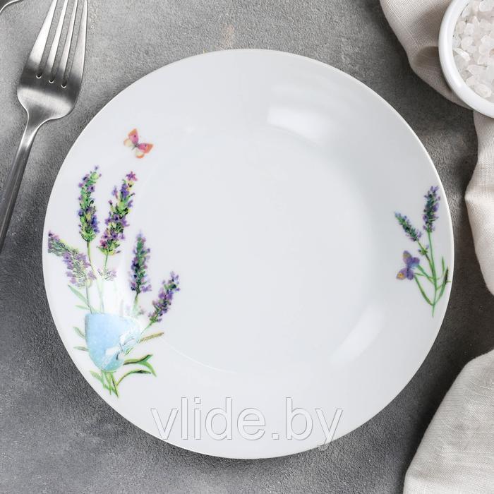 Тарелка пирожковая Доляна «Лаванда», d=17,5 см, цвет белый - фото 1 - id-p201442819