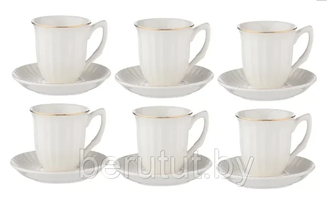 Кофейный набор фарфоровый 90 мл 6 персон Bekker BK-6830 - фото 3 - id-p201442951