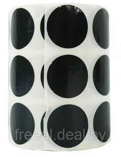 Мишень бумажная самоклеющаяся Круг 2,5 см проявляющая попадание 5435B (черные). В рулоне 900 шт.