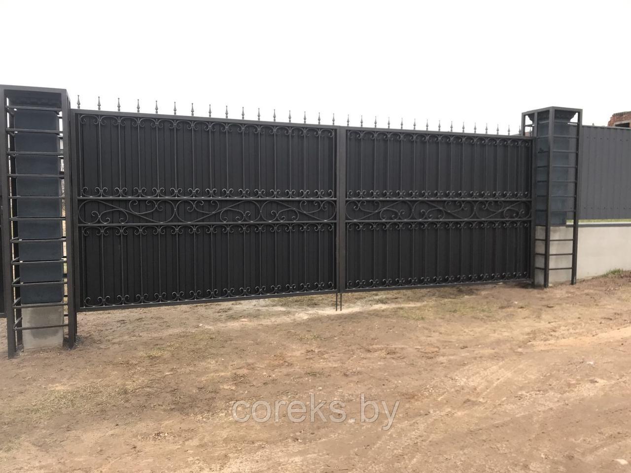 Распашные ворота №81 размер 320х140см, без установки, без столбов - фото 1 - id-p183567193