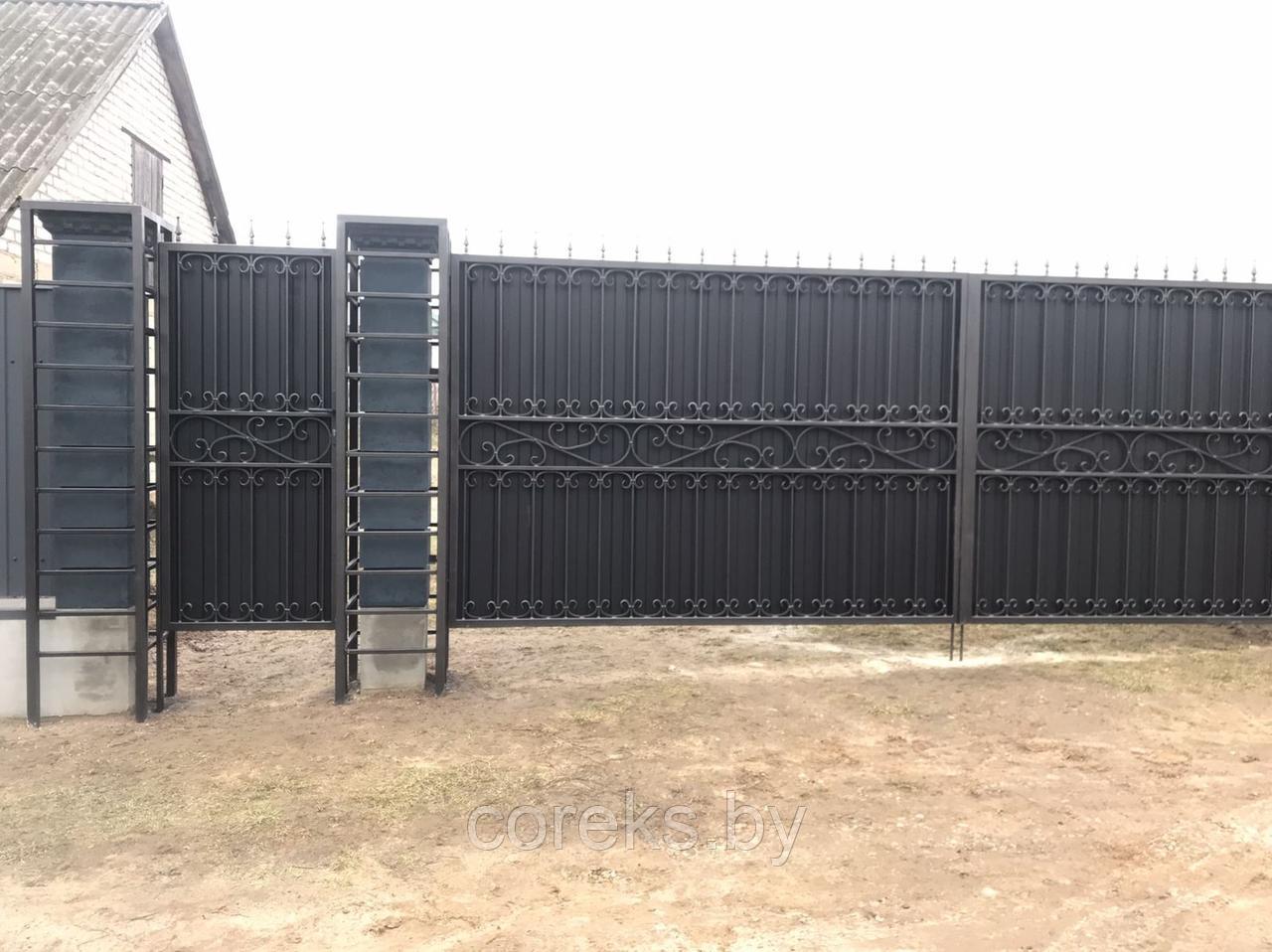 Распашные ворота №81 размер 320х140см, без установки, без столбов - фото 2 - id-p183567193