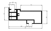 Алюминиевый профиль для полотна двери 45 мм.(80х40)
