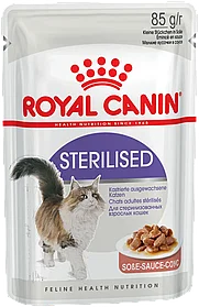 "Royal Canin" Sterilised Пауч для взрослых стерилизованных кошек Мелкие кусочки в соусе 85г