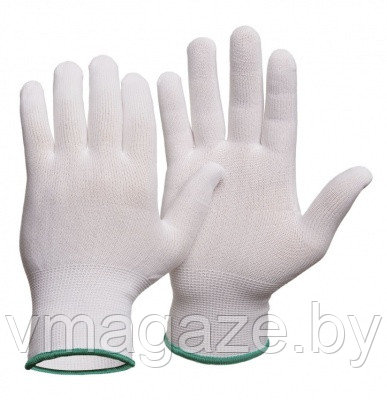 Перчатки нейлоновые без покрытия(цвет белый)(Ми) - фото 2 - id-p201451067