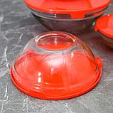 Набор стеклянных салатников Доляна «Классика» с крышками, 5 предметов, фото 4