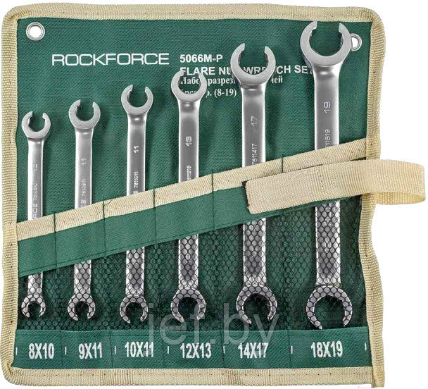 Ключи разрезные 8-19мм 6 предметов на полотне ROCKFORCE RF-5066M-P - фото 2 - id-p195648666