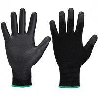 Перчатки нейлоновые с полиуретановым покрытием(цвет черный)
