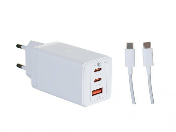 Зарядное устройство Baseus GaN5 Pro Fast Charger USB - 2xUSB-C 65W + кабель Type-C CCGP120202 - фото 1 - id-p197921854
