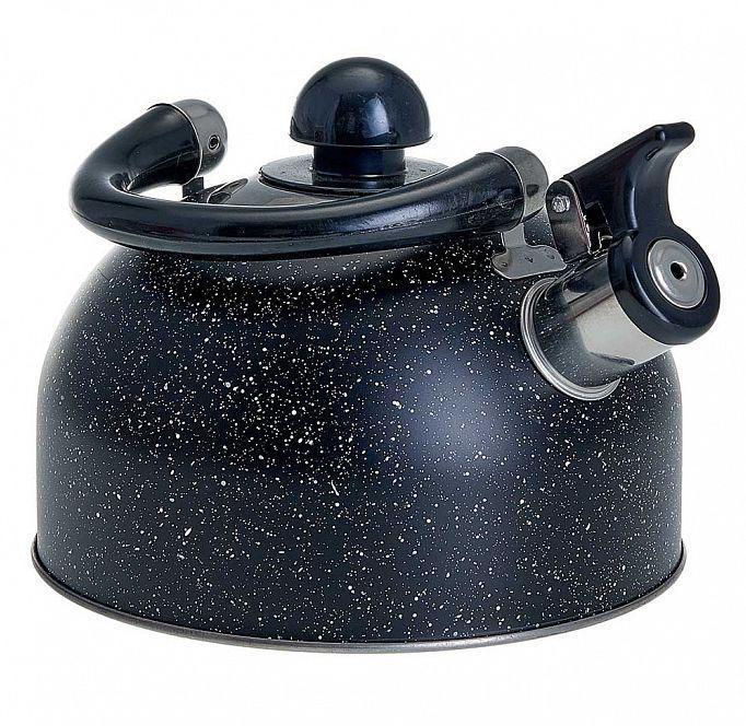 Чайник со свистком для газовой и индукционной плиты 2 литра нержавеющая сталь WEBBER BE-0539 черный - фото 2 - id-p198687104