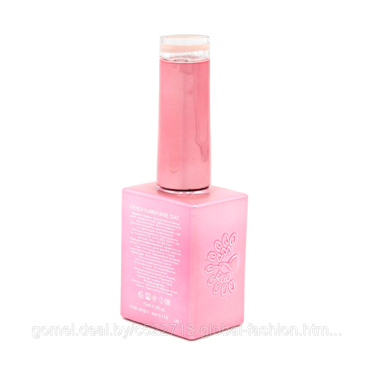 Каучуковая база для гель лака френч, Rubber Base Coat French, 15 мл., Global Fashion 09 - фото 6 - id-p151091777